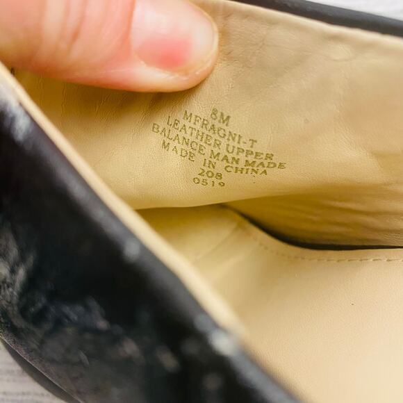 Marc Fisher MFragni Classic Heeled Pointed Toe Black Leather Mules Size 8 - Picture 7 of 8